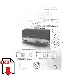1966 Alfa Romeo Giulia SS FIA homologation form PDF download